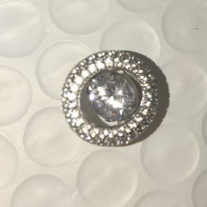 Sterling diamonique floating pendant only fm HSN